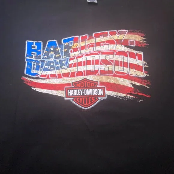Harley-DavidsonT-Shirt With USA Flag & Thunderbird Skull Graphics Albuquerque - Picture 2 of 6